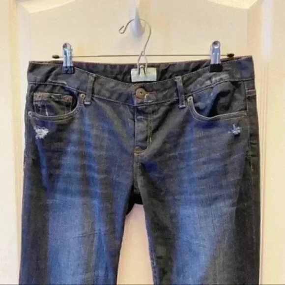 Aeropostale Chelsea Bootcut Jeans  Distressed Dark Blue Denim Size 7/8 30 - Picture 5 of 16